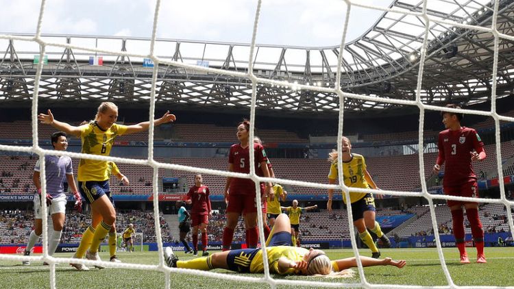 Rampant Sweden pummel Thailand 5-1 to book last 16 spot