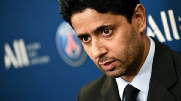 Le patron du PSG Nasser Al-Khelaïfi en conférence de presse à Paris le 22 février 2019 Le patron du PSG Nasser Al-Khelaïfi en conférence de presse à Paris le 22 février 2019
