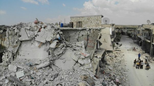 Des immeubles détruits à Ihsim, le 14 juin 2019 dans la région d'Idleb, en Syrie Des immeubles détruits à Ihsim, le 14 juin 2019 dans la région d'Idleb, en Syrie