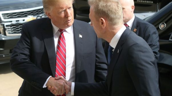 Le président américain Donald Trump et Patrick Shanahan au Pentagone, le 15 mars 2019 à Washington Le président américain Donald Trump et Patrick Shanahan au Pentagone, le 15 mars 2019 à Washington