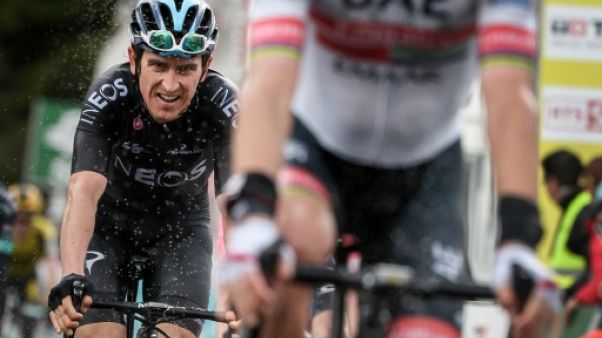 Le Gallois Geraint Thomas, vainqueur sortant du Tour de France, lors de la 4e étape du Tour de Romandie, le 4 mai 2019 entre Lucens et Torgon (Suisse) Le Gallois Geraint Thomas, vainqueur sortant du Tour de France, lors de la 4e étape du Tour de Romandie, le 4 mai 2019 entre Lucens et Torgon (Suisse)