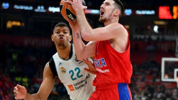 Le joueur du CSKA Moscou Nando De Colo (d) lors du match face au Real Madrid à Belgrade le 18 mai 2018 Le joueur du CSKA Moscou Nando De Colo (d) lors du match face au Real Madrid à Belgrade le 18 mai 2018