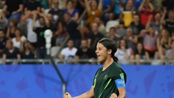 L'attaquante de l'Australie Samantha Kerr inscrit 4 buts et envoie l'Australie en 8e de finale du Mondial le 18 juin 2019 L'attaquante de l'Australie Samantha Kerr inscrit 4 buts et envoie l'Australie en 8e de finale du Mondial le 18 juin 2019