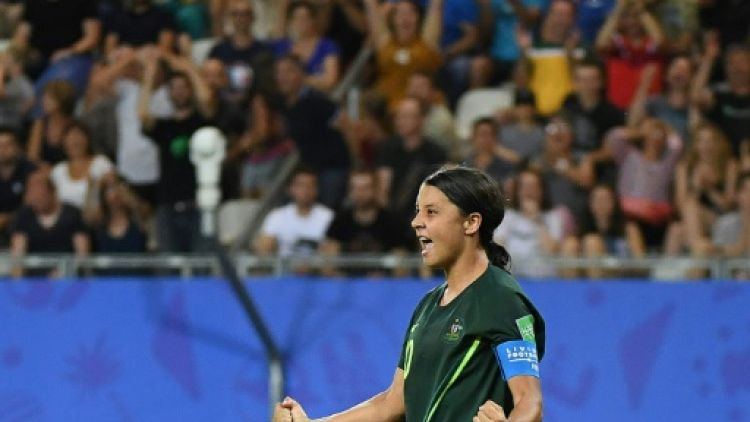 L'attaquante de l'Australie Samantha Kerr inscrit 4 buts et envoie l'Australie en 8e de finale du Mondial le 18 juin 2019