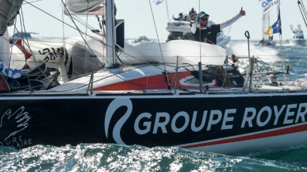 Anthony Marchand (Groupe Royer-Secours Populaire) lors de la 4e étape et dernière étape de la Solitaire du Figaro 2018, à Saint-Gilles-Croix-de-Vie, le 14 septembre Anthony Marchand (Groupe Royer-Secours Populaire) lors de la 4e étape et dernière étape de la Solitaire du Figaro 2018, à Saint-Gilles-Croix-de-Vie, le 14 septembre