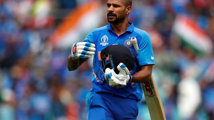 India's Dhawan ruled out of World Cup with fractured thumb