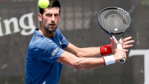 Le Serbe Novak Djokovic lors d'un entraînement à Belgrade, le 19 juin 2019 Le Serbe Novak Djokovic lors d'un entraînement à Belgrade, le 19 juin 2019