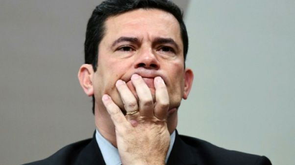 Le ministre brésilien de la Justice Sergio Moro, lors d'une audience au Sénat brésilien, le 19 juin 2019 à Brasilia au Brésil Le ministre brésilien de la Justice Sergio Moro, lors d'une audience au Sénat brésilien, le 19 juin 2019 à Brasilia au Brésil