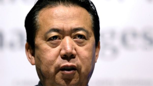 Photographie prise le 4 juillet 2017 de Meng Hongwei, alors président d'Interpol, à l'ouverture d'un congrès à Singapour de l'organisation policière internationale Photographie prise le 4 juillet 2017 de Meng Hongwei, alors président d'Interpol, à l'ouverture d'un congrès à Singapour de l'organisation policière internationale