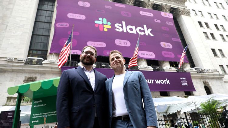 Slack stock surges at debut, values company at more than $25 billion