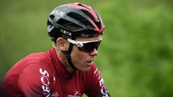 Le Britannique Chris Froome lors de la 1re étape du Critérium du Dauphiné entre Aurillac et Jussac, le 9 juin 2019 Le Britannique Chris Froome lors de la 1re étape du Critérium du Dauphiné entre Aurillac et Jussac, le 9 juin 2019