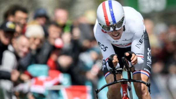 Le Gallois Geraint Thomas lors de la dernière étape du Tour de Romandie le 5 mai 2019 Le Gallois Geraint Thomas lors de la dernière étape du Tour de Romandie le 5 mai 2019