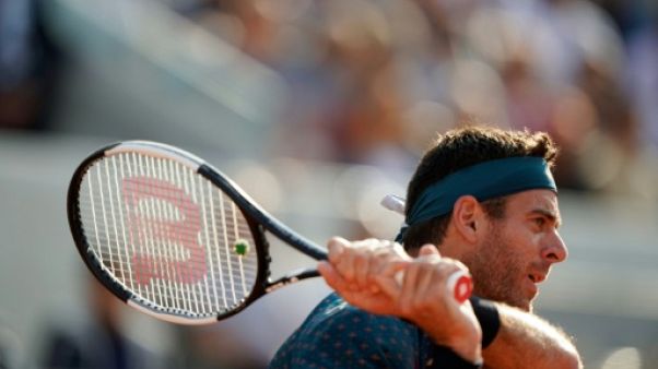L'Argentin Juan Martin del Potro lors du 4e tour de Roland-Garros le 3 juin 2019 L'Argentin Juan Martin del Potro lors du 4e tour de Roland-Garros le 3 juin 2019