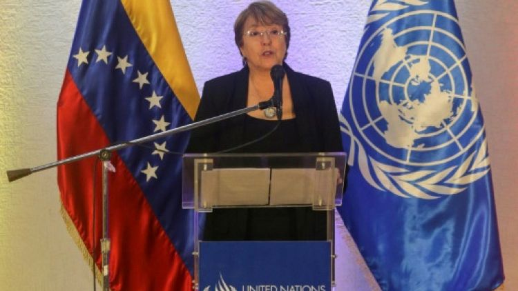 La Haute-commissaire aux droits de l'homme de l'ONU Michelle Bachelet donne une conférence de presse à Caracas, le 21 juin 2019