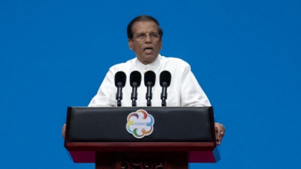Le président du Sri Lanka Maithripala Sirisena le 15 mai 2019 à Pékin en Chine Le président du Sri Lanka Maithripala Sirisena le 15 mai 2019 à Pékin en Chine