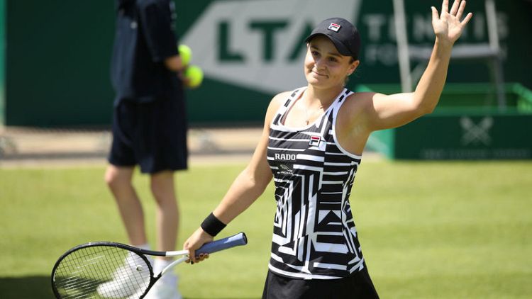 Barty overpowers Strycova to set up Birmingham final with Goerges