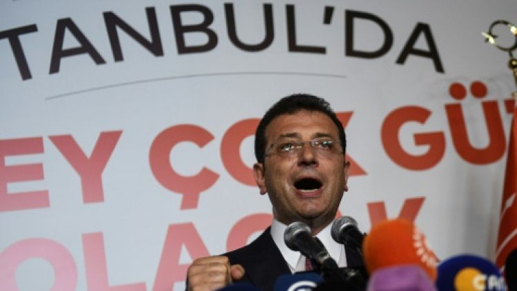 Ekrem Imamoglu après l'annonce de sa victoire, à Istanbul le 23 juin 2019