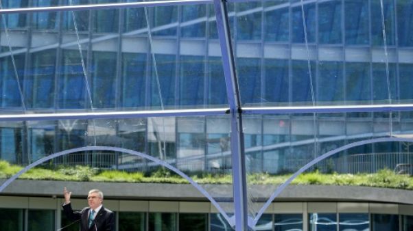 Le président du CIO Thomas Bach lors de l'inauguration du nouveau siège à Lausanne le 23 juin 2019 Le président du CIO Thomas Bach lors de l'inauguration du nouveau siège à Lausanne le 23 juin 2019