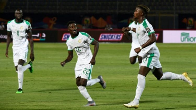 Le Sénégal, lancé par Keita Baldé (d), a facilement dominé la Tanzanie, pour son entrée dans la CAN, le 23 juin 2019 au Caire