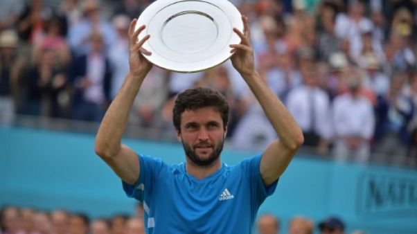 Gilles Simon, finaliste du tournoi du Queen's, à Londres, le 23 juin 2019 Gilles Simon, finaliste du tournoi du Queen's, à Londres, le 23 juin 2019