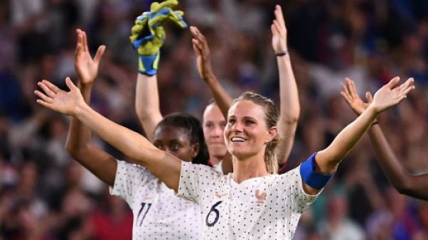 Amandine Henry, capitaine de l'équipe de France, auteur du deuxième but contre le Brésil, le 23 juin 2019 au Havre Amandine Henry, capitaine de l'équipe de France, auteur du deuxième but contre le Brésil, le 23 juin 2019 au Havre