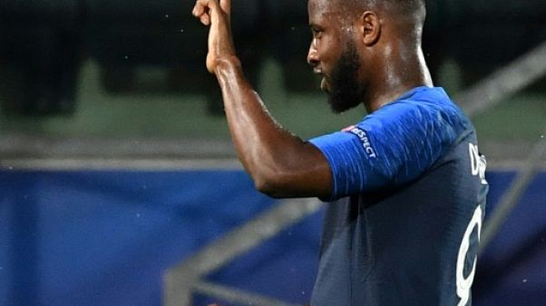 L'attaquant des Bleuets Moussa Dembélé lors du match face à la Croatie le 21 juin 2019 à Saint Marin L'attaquant des Bleuets Moussa Dembélé lors du match face à la Croatie le 21 juin 2019 à Saint Marin