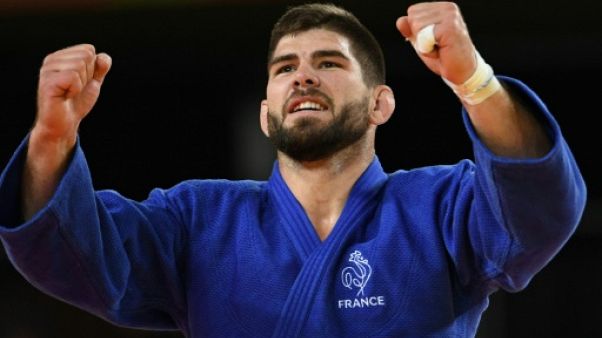 Le Français Cyrille Maret lors médaille de bronze aux JO de Rio en -100 kg le 17 aooût 2016 Le Français Cyrille Maret lors médaille de bronze aux JO de Rio en -100 kg le 17 aooût 2016