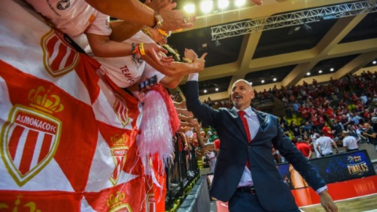 L'entraîneur de Monaco Sasa Obradovic lors de la réception de Villeurbanne le 22 juin 2019