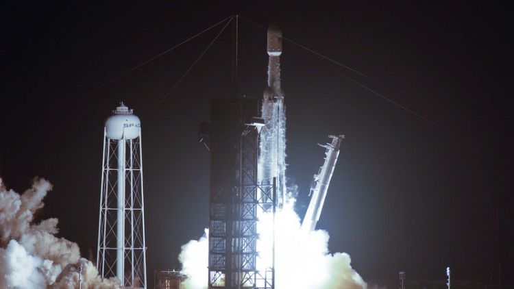 SpaceX launches Falcon Heavy rocket with 24 satellites