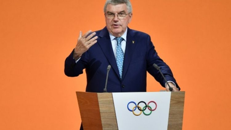 Le président du Comité international olympique (CIO), Thomas Bach, lors d'un discours à Lausanne, le 24 juin 2019