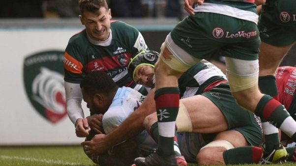Les Leicester Tigers lors du match de poules de la Coupe d'Europe contre le Racing 92, à Leicester, le 16 décembre 2018 Les Leicester Tigers lors du match de poules de la Coupe d'Europe contre le Racing 92, à Leicester, le 16 décembre 2018