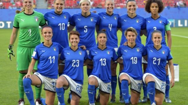 Les Italiennes avant le match de phase de groupes du Mondial face aux Brésiliennes, à Valenciennes, le 18 juin 2019 Les Italiennes avant le match de phase de groupes du Mondial face aux Brésiliennes, à Valenciennes, le 18 juin 2019