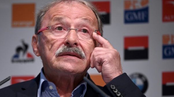 Le sélectionneur de la France Jacques Brunel en conférence de presse à Paris le 18 juin 2019 Le sélectionneur de la France Jacques Brunel en conférence de presse à Paris le 18 juin 2019