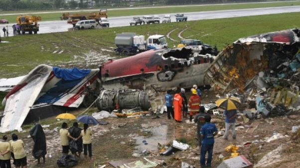 Le site du crash de l'avion de la compagnie One-Two-Go, le 17 septembre 2007 à Phuket en Thaïlande Le site du crash de l'avion de la compagnie One-Two-Go, le 17 septembre 2007 à Phuket en Thaïlande