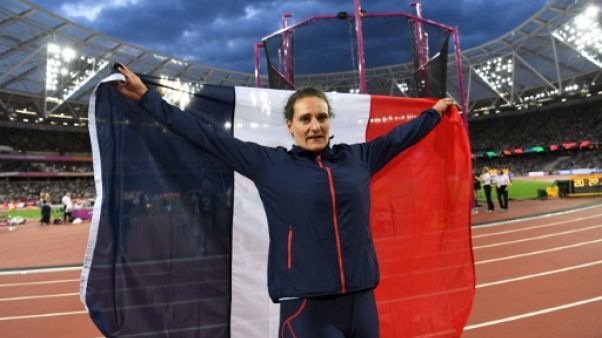 La Française Mélina Robert-Michon médaille de bronze aux championnats du monde le 13 juin 2017 à Londres La Française Mélina Robert-Michon médaille de bronze aux championnats du monde le 13 juin 2017 à Londres