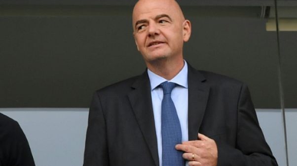 Le président de la Fifa Gianni Infantino assiste au match de la Copa America entre le Pérou et le Brésil le 22 juin 2019 à Sao Paulo Le président de la Fifa Gianni Infantino assiste au match de la Copa America entre le Pérou et le Brésil le 22 juin 2019 à Sao Paulo