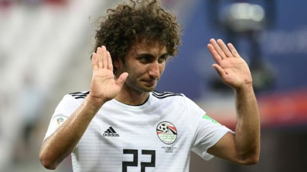 L'Egyptien Amr Warda contre l'Arabie Saoudite lors de la Coupe du monde 2018 en Russie, le 25 juin 2018 à Volgograd L'Egyptien Amr Warda contre l'Arabie Saoudite lors de la Coupe du monde 2018 en Russie, le 25 juin 2018 à Volgograd