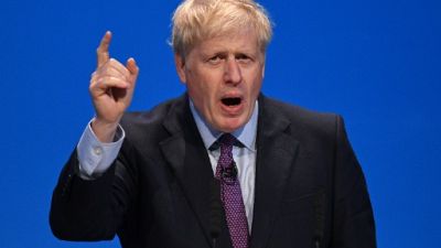 Boris Johnson s'exprime lors d'une rencontre avec les membres du Parti conservateur à Birmingham, le 22 juin 2019 Boris Johnson s'exprime lors d'une rencontre avec les membres du Parti conservateur à Birmingham, le 22 juin 2019