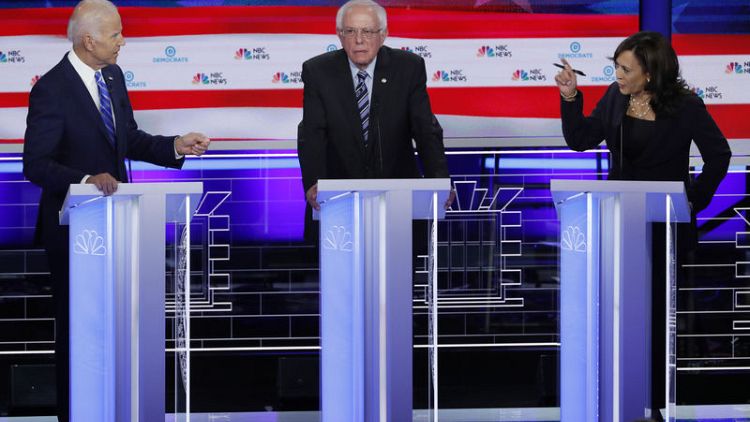 Harris goes after Biden on race in U.S. presidential debate