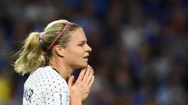 La Française Eugénie Le Sommer face au Brésil lors du Mondial-2019, le 23 juin 2019 au Havre La Française Eugénie Le Sommer face au Brésil lors du Mondial-2019, le 23 juin 2019 au Havre