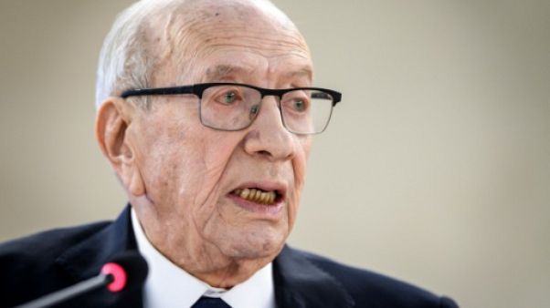 Le président tunisien Béji Caïd Essebsi à Genève, le 25 février 2019 Le président tunisien Béji Caïd Essebsi à Genève, le 25 février 2019