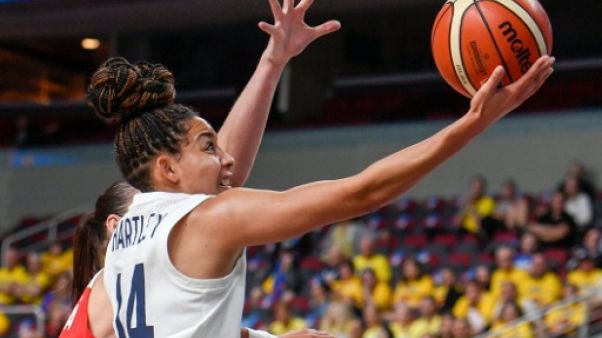 La Française Bria Hartley contre la République tchèque lors de l'Euro de basket féminin, le 27 juin 2019 à Riga La Française Bria Hartley contre la République tchèque lors de l'Euro de basket féminin, le 27 juin 2019 à Riga
