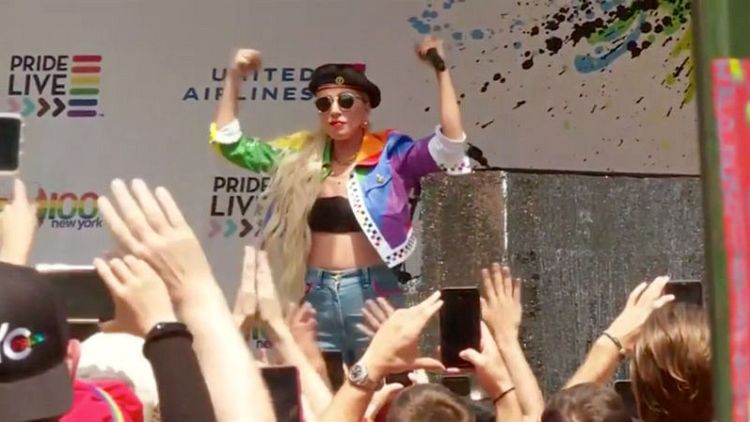 Lady Gaga fires up LGBTQ rally for Stonewall anniversary