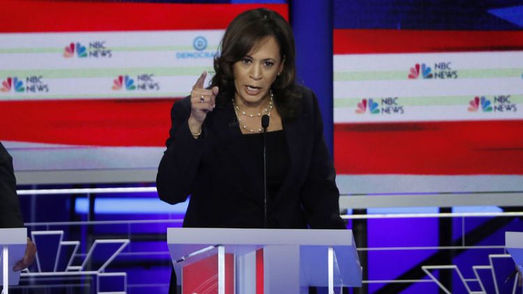 In breakout debate performance, Harris challenges Biden on race