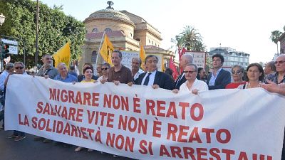 Sea watch: corteo solidarietà a Palermo Sea watch: corteo solidarietà a Palermo