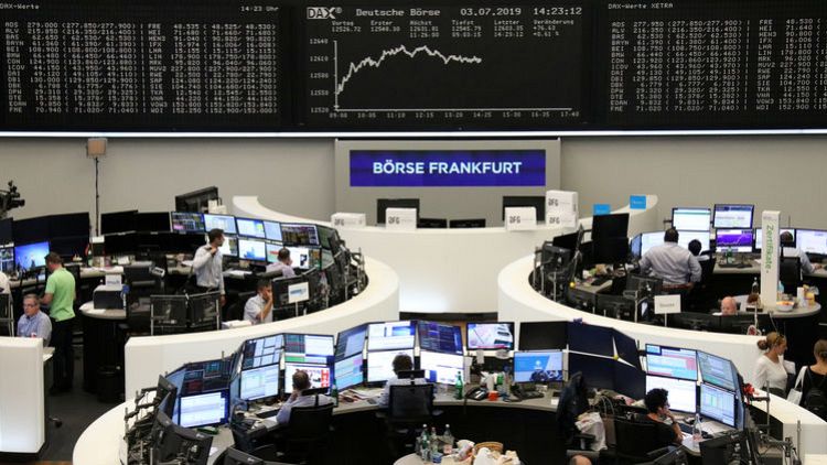 European shares lifted to 12-month high by Italy, looser monetary policy forecasts