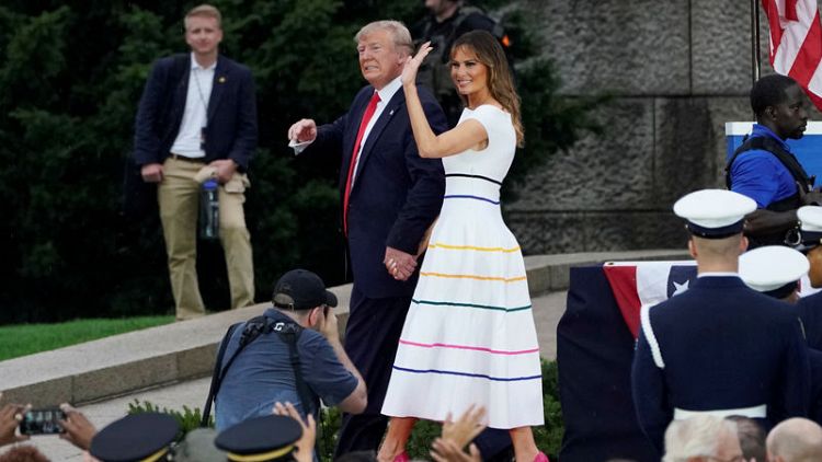 Defying critics, Trump salutes military in pomp-filled July 4 celebration