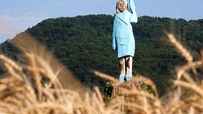 Rustic sculpture of Melania Trump unveiled near Slovenian hometown Rustic sculpture of Melania Trump unveiled near Slovenian hometown