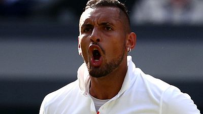 Giggling Kyrgios shows softer side after mixed exit Giggling Kyrgios shows softer side after mixed exit
