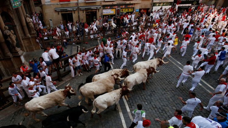 One gored among seven hurt on fifth day of Pamplona bull-running
